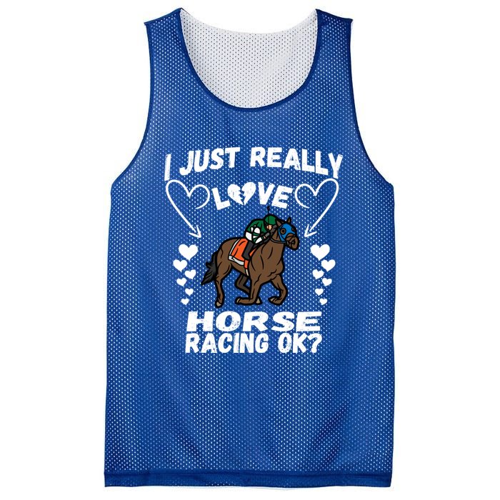 I Just Really Love Horse Racing Funny Horses Lovers Sports Cool Gift Mesh Reversible Basketball Jersey Tank