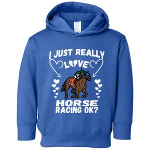 I Just Really Love Horse Racing Funny Horses Lovers Sports Cool Gift Toddler Hoodie