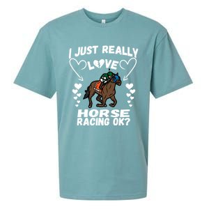 I Just Really Love Horse Racing Funny Horses Lovers Sports Cool Gift Sueded Cloud Jersey T-Shirt