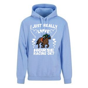 I Just Really Love Horse Racing Funny Horses Lovers Sports Cool Gift Unisex Surf Hoodie