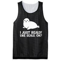 I Just Really Like Seals Okay Love Seals Mesh Reversible Basketball Jersey Tank