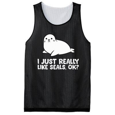 I Just Really Like Seals Okay Love Seals Mesh Reversible Basketball Jersey Tank