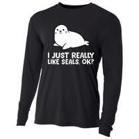 I Just Really Like Seals Okay Love Seals Cooling Performance Long Sleeve Crew