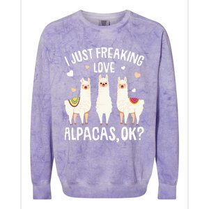 I Just Really Like Alpacas  Alpaca Llama Colorblast Crewneck Sweatshirt