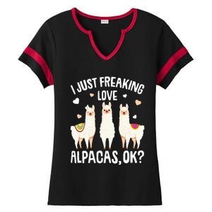 I Just Really Like Alpacas  Alpaca Llama Ladies Halftime Notch Neck Tee