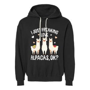 I Just Really Like Alpacas  Alpaca Llama Garment-Dyed Fleece Hoodie