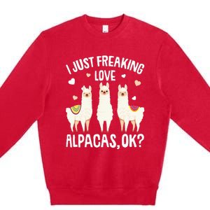 I Just Really Like Alpacas  Alpaca Llama Premium Crewneck Sweatshirt