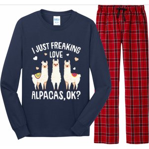 I Just Really Like Alpacas  Alpaca Llama Long Sleeve Pajama Set