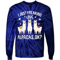 I Just Really Like Alpacas  Alpaca Llama Tie-Dye Long Sleeve Shirt