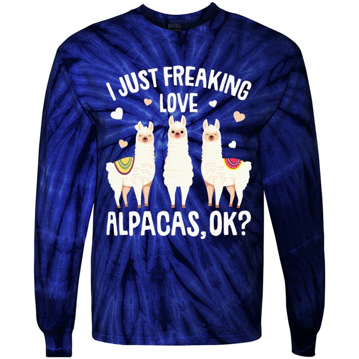 I Just Really Like Alpacas  Alpaca Llama Tie-Dye Long Sleeve Shirt