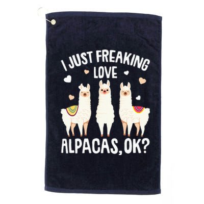 I Just Really Like Alpacas  Alpaca Llama Platinum Collection Golf Towel