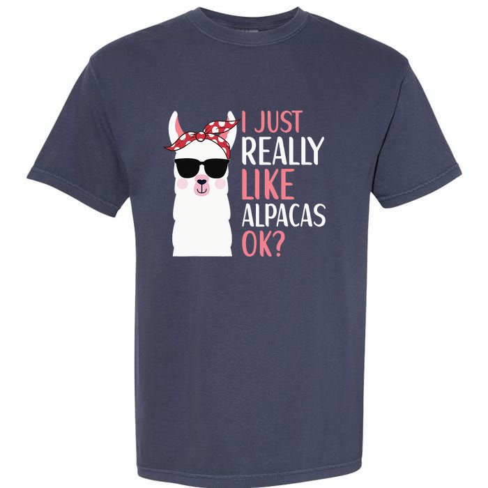 I Just Really Like Alpacas LLama Apparel Garment-Dyed Heavyweight T-Shirt