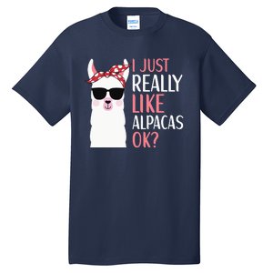 I Just Really Like Alpacas LLama Apparel Tall T-Shirt