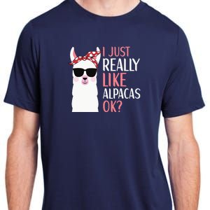 I Just Really Like Alpacas LLama Apparel Adult ChromaSoft Performance T-Shirt