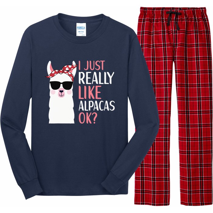 I Just Really Like Alpacas LLama Apparel Long Sleeve Pajama Set