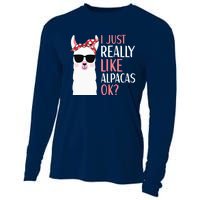 I Just Really Like Alpacas LLama Apparel Cooling Performance Long Sleeve Crew