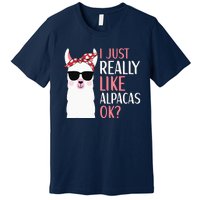 I Just Really Like Alpacas LLama Apparel Premium T-Shirt