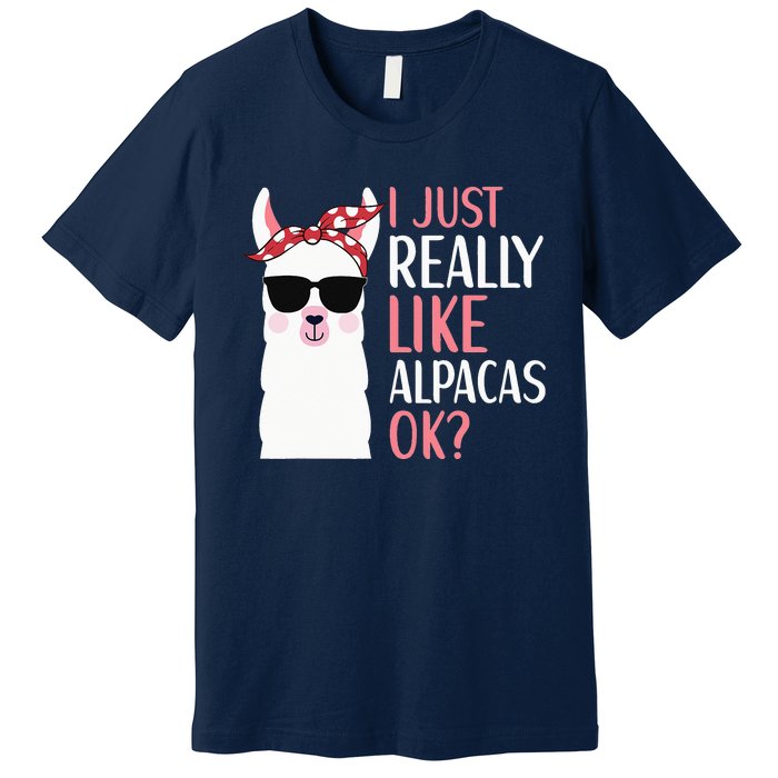 I Just Really Like Alpacas LLama Apparel Premium T-Shirt