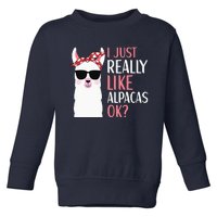 I Just Really Like Alpacas LLama Apparel Toddler Sweatshirt