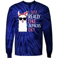 I Just Really Like Alpacas LLama Apparel Tie-Dye Long Sleeve Shirt