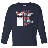 I Just Really Like Alpacas LLama Apparel Toddler Long Sleeve Shirt