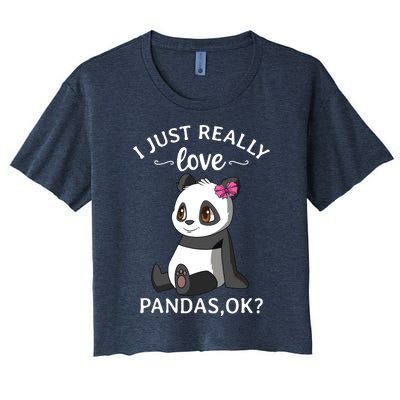 I Just Really Love Pandas Ok Panda Women's Crop Top Tee