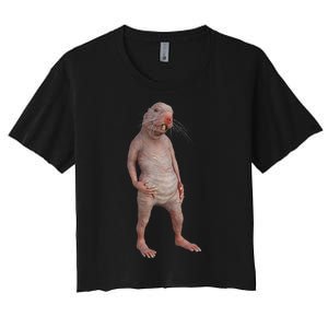 I Just Really Like Naked Moles Ok Funny Naked Mole Rat Women's Crop Top Tee