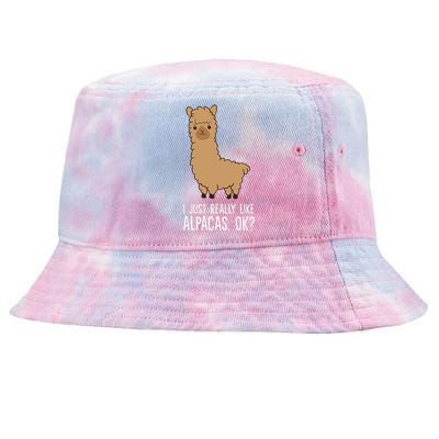 I Just Really Like Alpacas, OK Llama Alpaca Tie-Dyed Bucket Hat