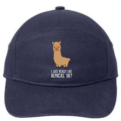 I Just Really Like Alpacas, OK Llama Alpaca 7-Panel Snapback Hat