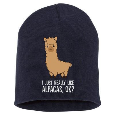 I Just Really Like Alpacas, OK Llama Alpaca Short Acrylic Beanie