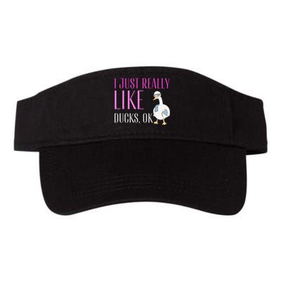 I Just Really Like Ducks Lover Gifts Duck Owner Gift Valucap Bio-Washed Visor