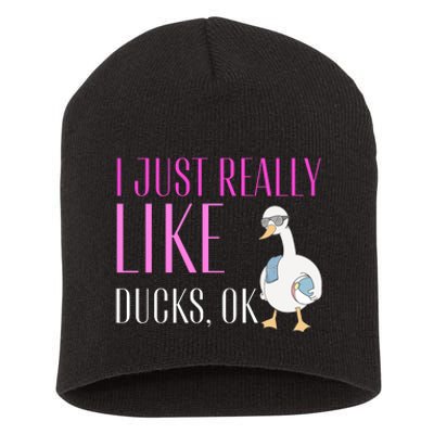 I Just Really Like Ducks Lover Gifts Duck Owner Gift Short Acrylic Beanie