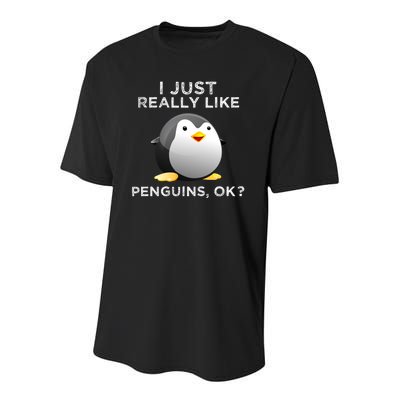 I Just Really Like Penguins Ok Youth Performance Sprint T-Shirt