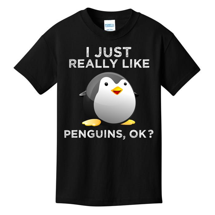 I Just Really Like Penguins Ok Kids T-Shirt