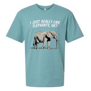 I Just Really Like Elephants Ok Love Elephants Meaningful Gift Sueded Cloud Jersey T-Shirt