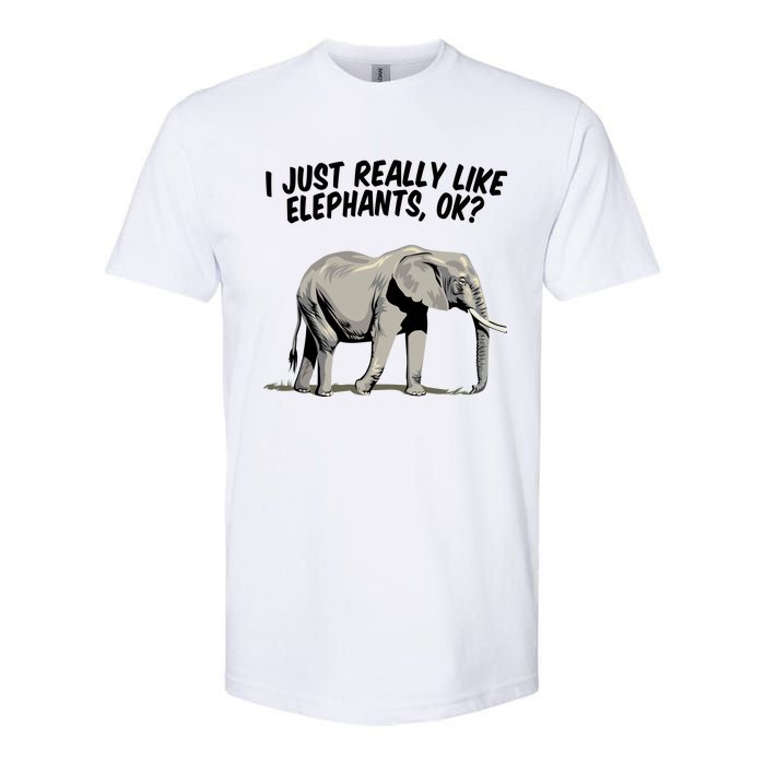 I Just Really Like Elephants Ok Love Elephants Meaningful Gift Softstyle CVC T-Shirt