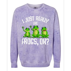 I Just Really Like Frogs Colorblast Crewneck Sweatshirt