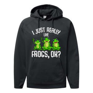 I Just Really Like Frogs Performance Fleece Hoodie