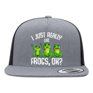 I Just Really Like Frogs Flat Bill Trucker Hat