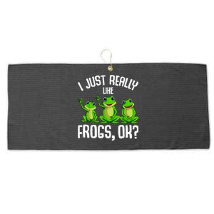 I Just Really Like Frogs Large Microfiber Waffle Golf Towel