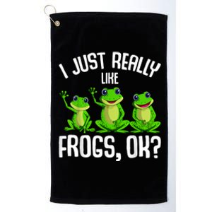 I Just Really Like Frogs Platinum Collection Golf Towel