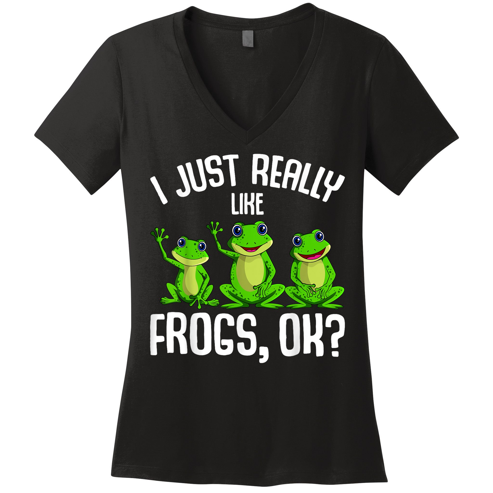 I Just Really Like Frogs Women's V-Neck T-Shirt