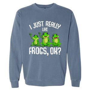 I Just Really Like Frogs Garment-Dyed Sweatshirt