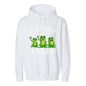 I Just Really Like Frogs Garment-Dyed Fleece Hoodie