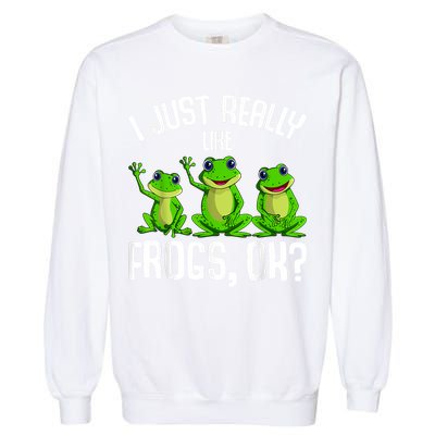 I Just Really Like Frogs Garment-Dyed Sweatshirt