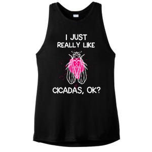 I Just Really Like Cicadas Quote For Cicada Lover Ladies PosiCharge Tri-Blend Wicking Tank