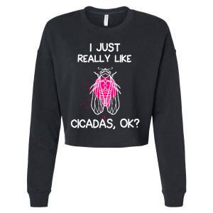 I Just Really Like Cicadas Quote For Cicada Lover Cropped Pullover Crew