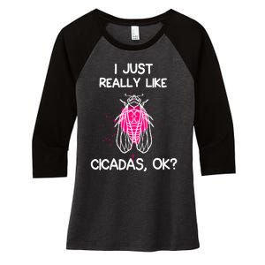 I Just Really Like Cicadas Quote For Cicada Lover Women's Tri-Blend 3/4-Sleeve Raglan Shirt