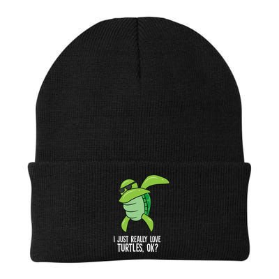 I Just Really Love Turtles Ok? Dabbing Turtle Gift Beanie