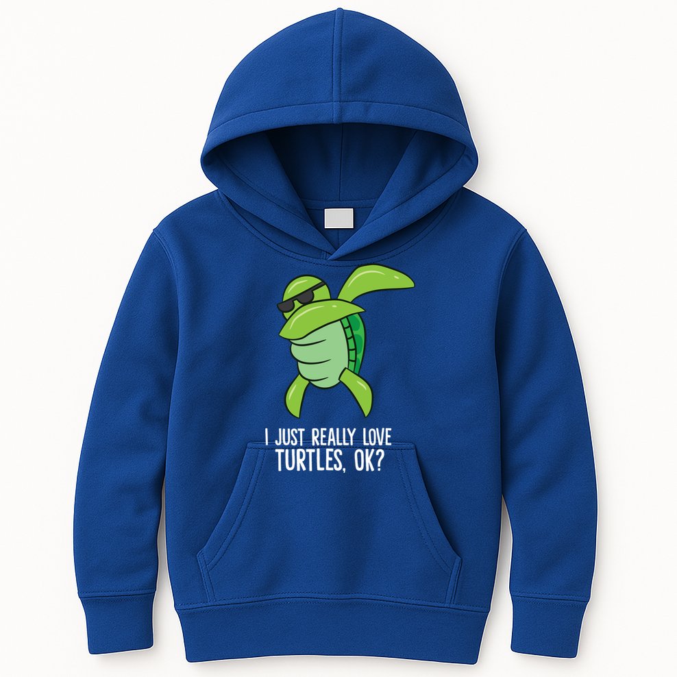 I Just Really Love Turtles Ok? Dabbing Turtle Gift Kids Hoodie